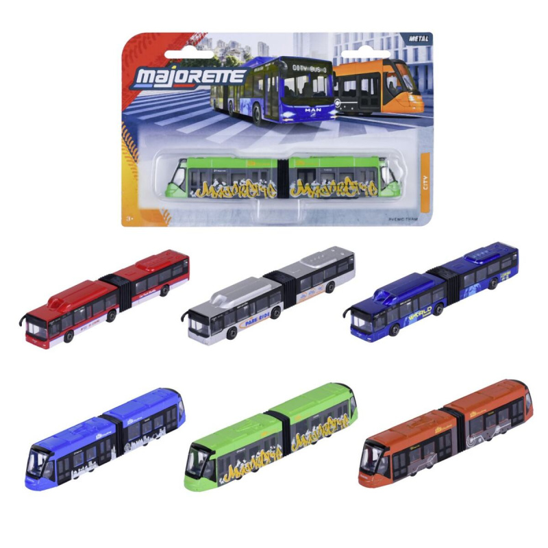Majorette MAN City Autobus, Tramvaj kovové, 6 druhů