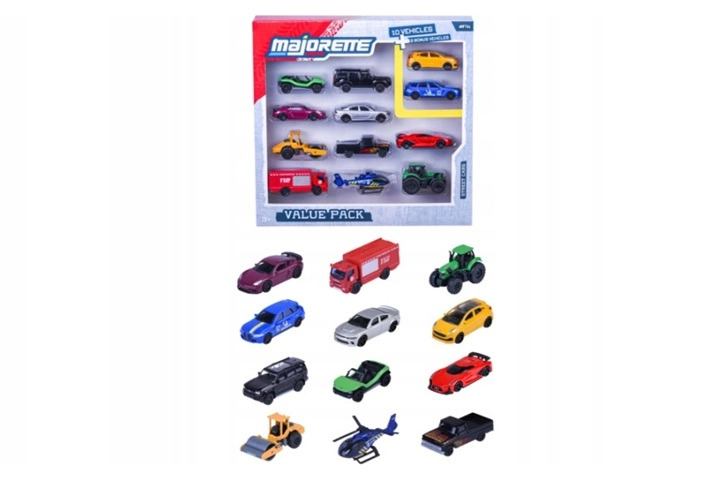Majorette Street Cars sada 12 kovových autíček - 12 ks