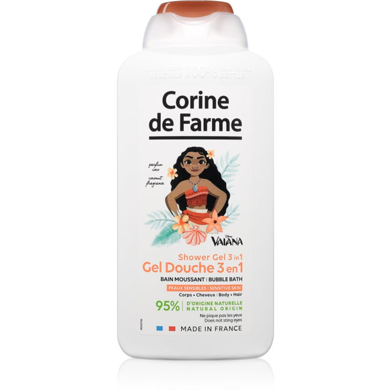 Corine de Farme 3v1 Sprchový gel, šampon a pěna do koupele - Vaiana Disney, 500ml