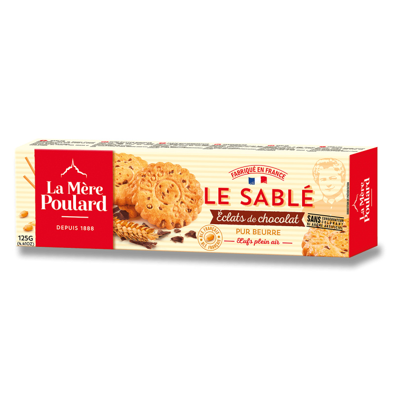 La Mére Poulard - máslové sušenky s kousky čokolády - 125 g