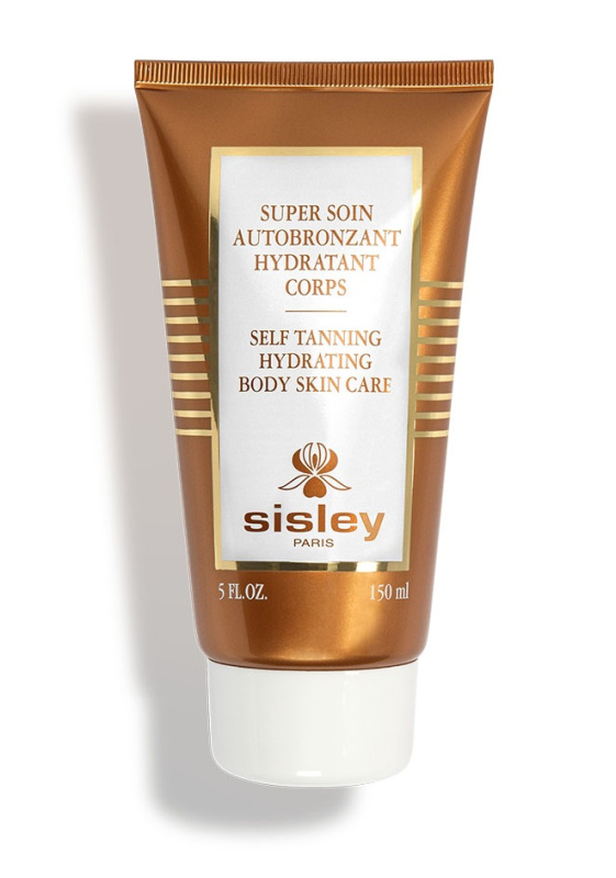 Sisley Super Soin Self Tanning Hydrating Body Skin Care samoopalovací tělové mléko s aplikační rukavicí 150 ml