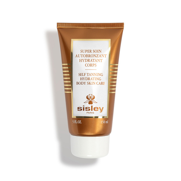 Sisley Super Soin Self Tanning Hydrating Body Skin Care samoopalovací tělové mléko s aplikační rukavicí 150 ml