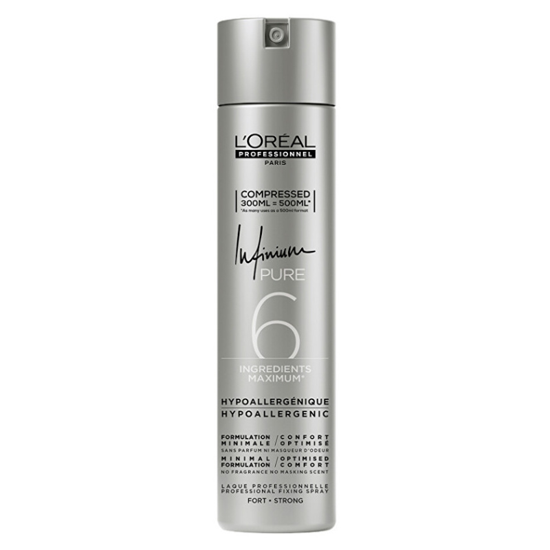 L’Oréal Professionnel Infinium Pure hypoalergenní lak na vlasy silné zpevnění bez parfemace 300 ml