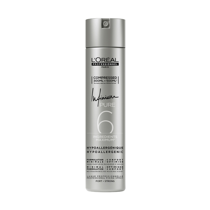 L’Oréal Professionnel Infinium Pure hypoalergenní lak na vlasy silné zpevnění bez parfemace 300 ml