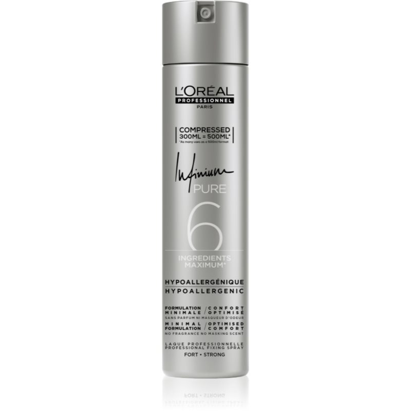 L’Oréal Professionnel Infinium Pure hypoalergenní lak na vlasy silné zpevnění bez parfemace 300 ml