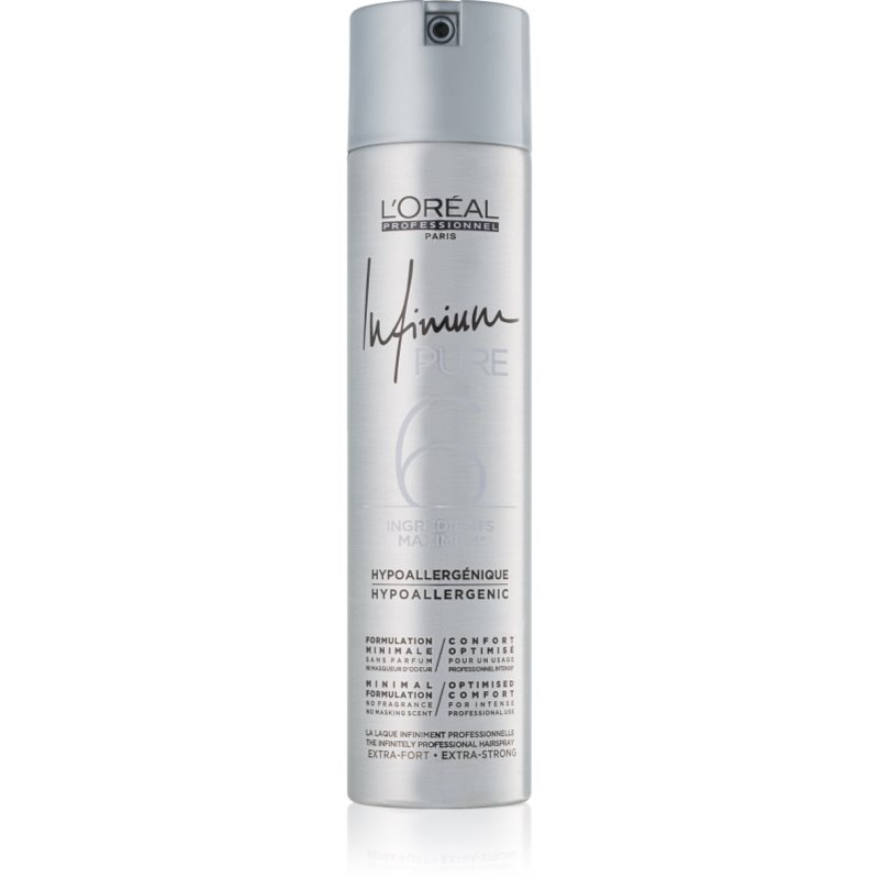 L’Oréal Professionnel Infinium Pure hypoalergenní lak na vlasy s extra silnou fixací bez parfemace 300 ml