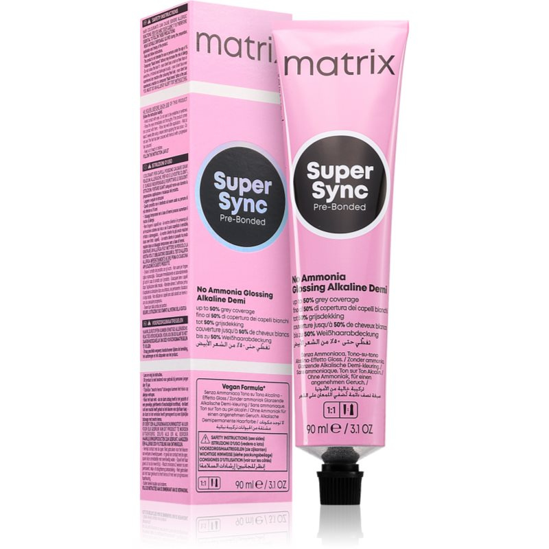 Matrix Super Sync Pre-Bonded demipermanentní barva na vlasy odstín Sheer Paster Neutral 90 ml