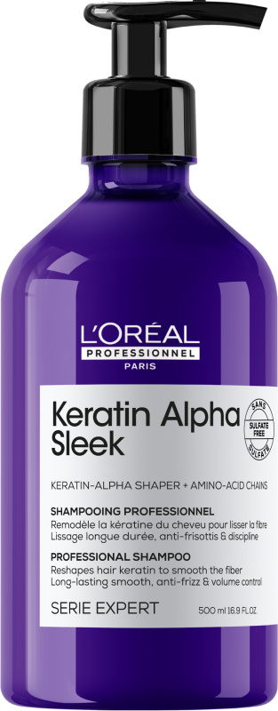 L'Oréal Professionnel Uhlazující šampon Keratin Alpha Sleek Shampoo 500 ml