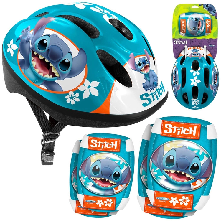 Zestaw ochranný s nastavitelnou helmou a chrániči Disney STITCH