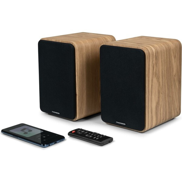 Thomson WS602DUO aktivní stereo HiFi reproduktory s BT hnědé Hnědá