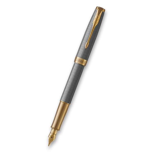 Plnicí pero Parker Sonnet Deluxe Silver Chiselled GT, 18K hrot F