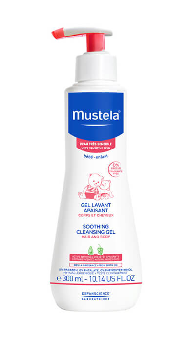 Mustela Bébé zklidňující čisticí gel pro děti od narození 300 ml