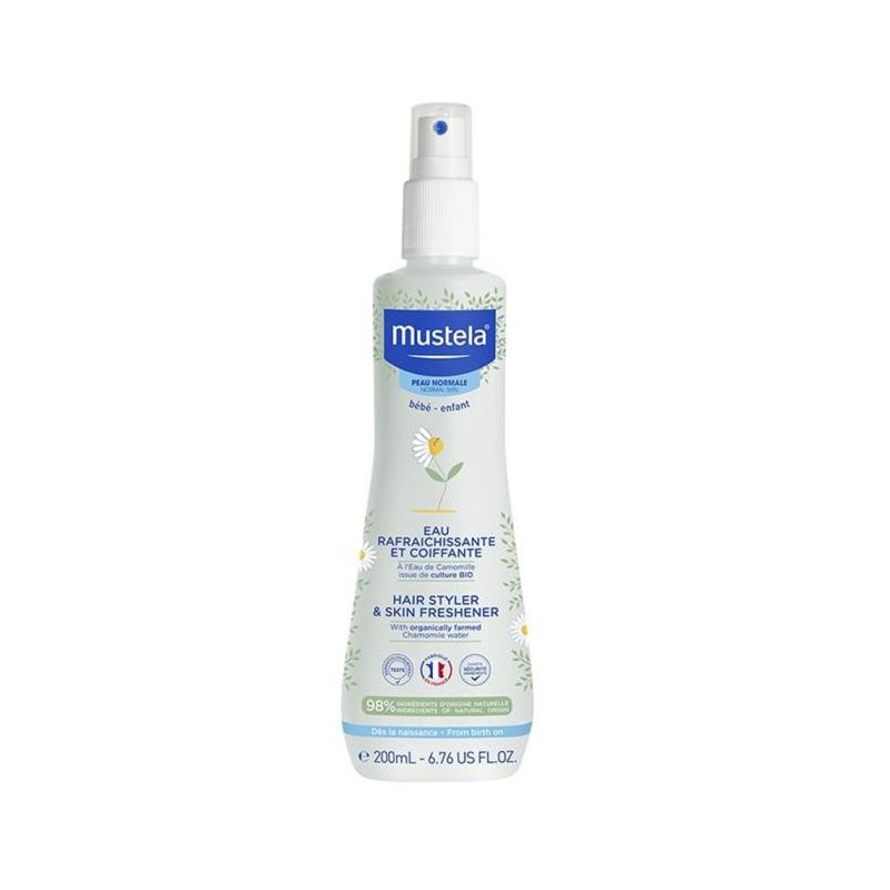 Mustela Bébé osvěžující voda na tělo a vlasy 200 ml