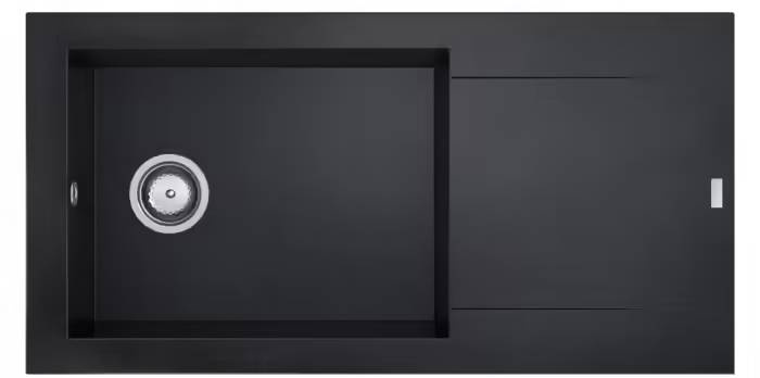 Granitový dřez CAREA Dukkah s odkapávačem / 98 x 50 cm / odolnost do 300 °C / CAREAlith® / černá Varianta: ivi2