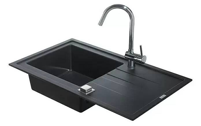 Vestavný dřez Carea Tango / 86 x 50 x 18 cm / CAREAgranit® / černá Varianta: ivi1