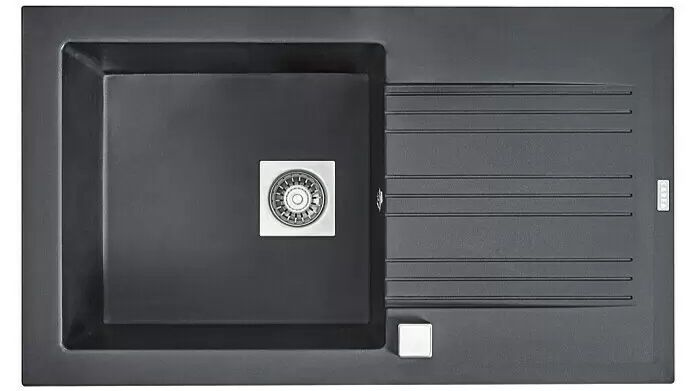 Vestavný dřez s odkapávačem Carea Muscade / 86 x 50 cm / CAREAgranit® / odolnost do 300°C / černá Varianta: ivi1