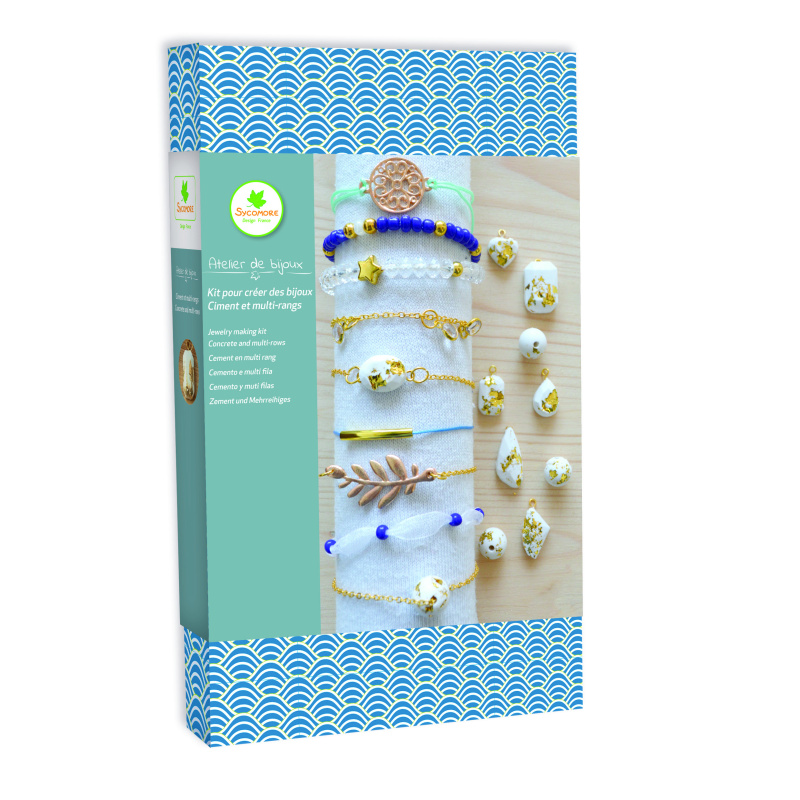 Výroba cementových šperků a náramků se zlatou fólií