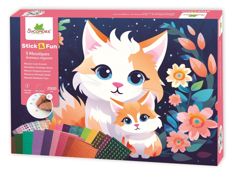 XL mozaika Stick & Fun – roztomilá zvířata