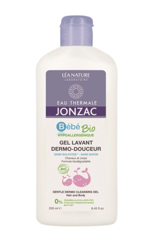 JONZAC BÉBÉ Dětský čistící gel vlasy a tělo 250 ml BIO