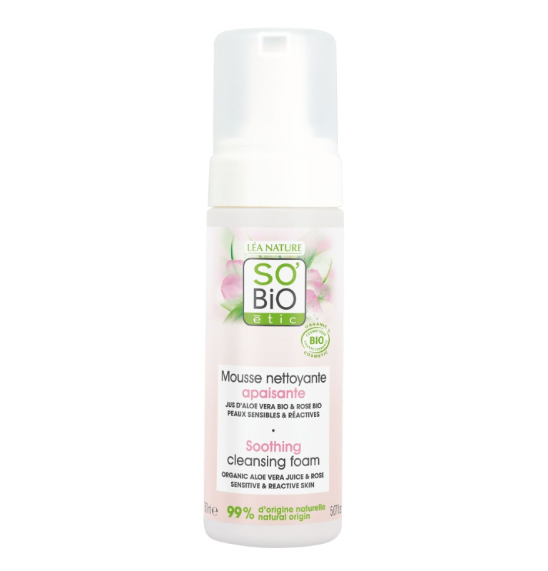 SO’BiO étic Čisticí zklidňující pěna Aloe vera BIO 150 ml