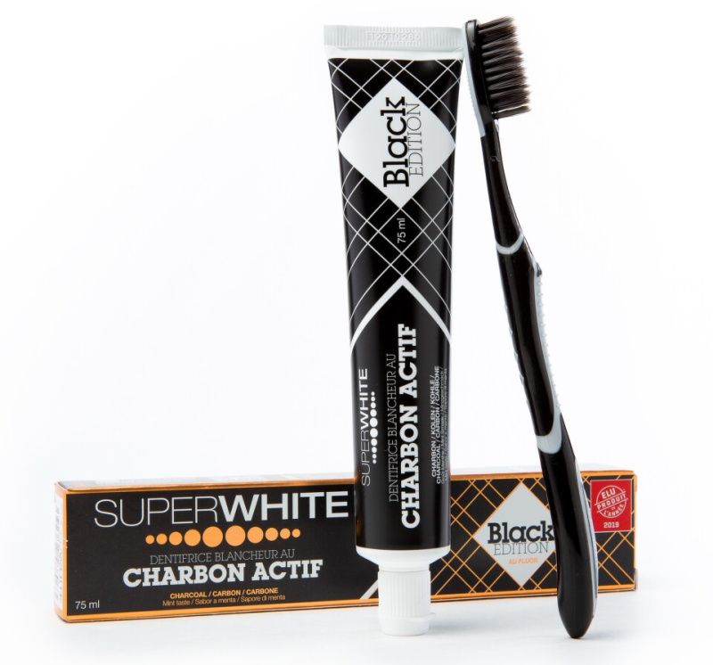 Superwhite Black Edition Bělící zubní pasta s aktivním uhlím 75 ml