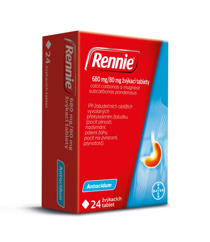 RENNIE 680MG/80MG žvýkací tableta 24