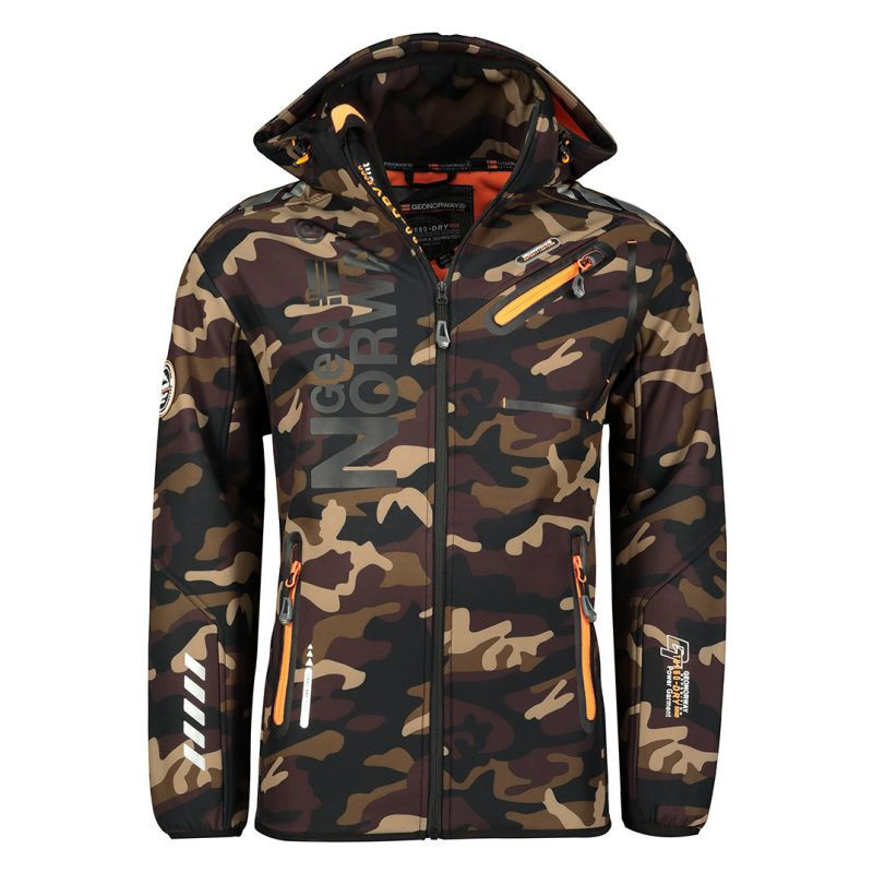 Geographical Norway Softshellová bunda Royaute M WU1057H-GN-KAKI-ORANGE pánské xxl