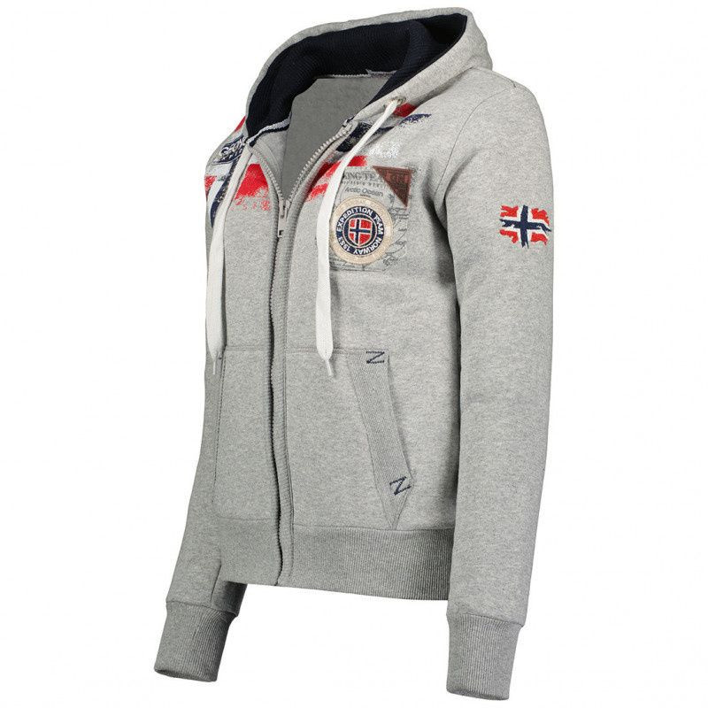 Geografické Norsko Fespote Lady 100 Distri W WU8015F/GN B-Grey7 Mikina s kapucí XL