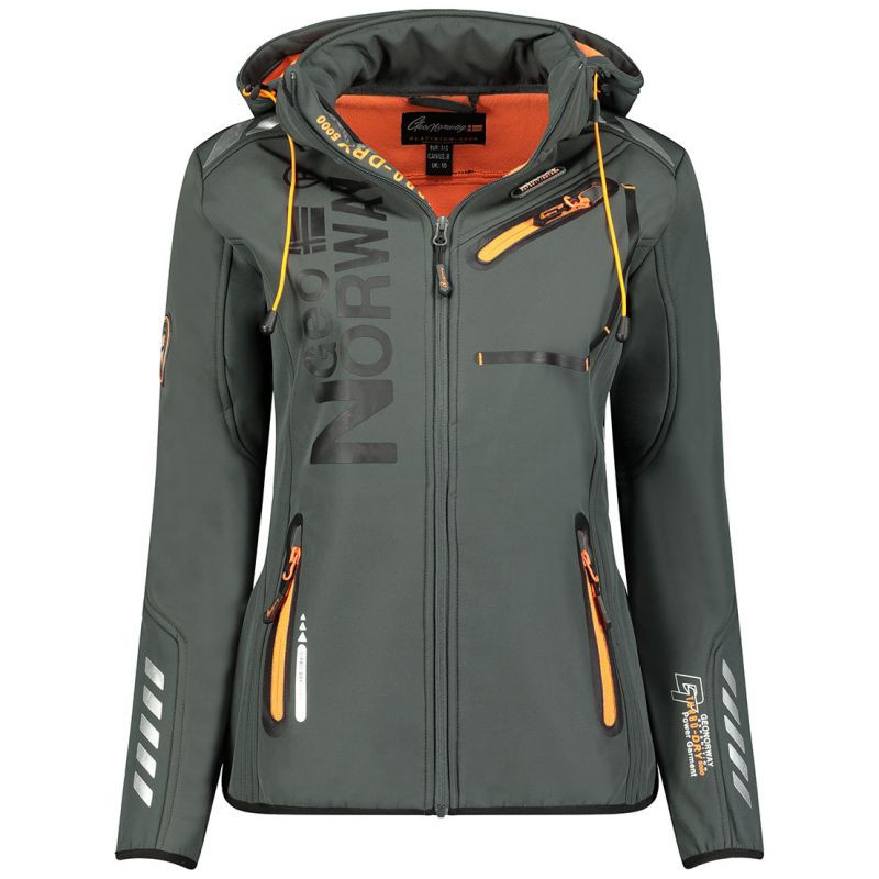 Geographical Norway Reine Ass A EO DB 007 W WU8184F/GNO-Tmavě šedá / oranžová softshellová bunda L