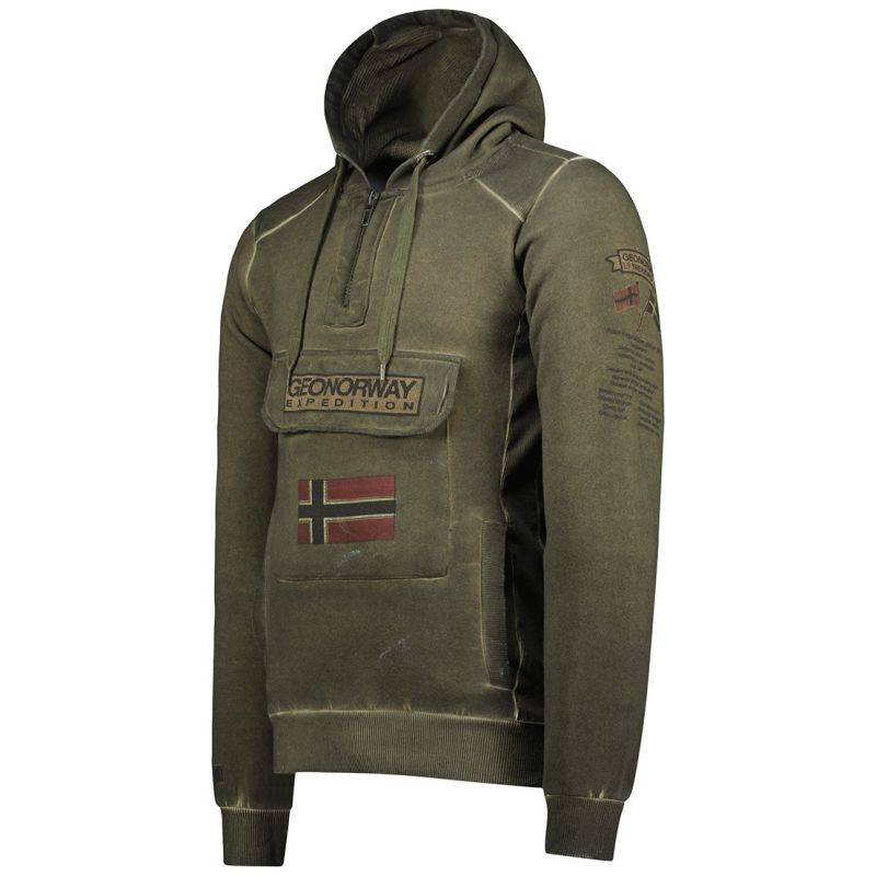 Geografické Norsko Gymclass EO Tiedye Badge M Mikina WU8270H-GNO-KAKI L
