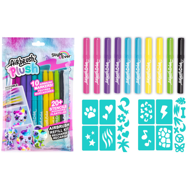 EP Line Airbrush náhradní náplň do rozprašovací pistole set 5 barev + šablony ofg239