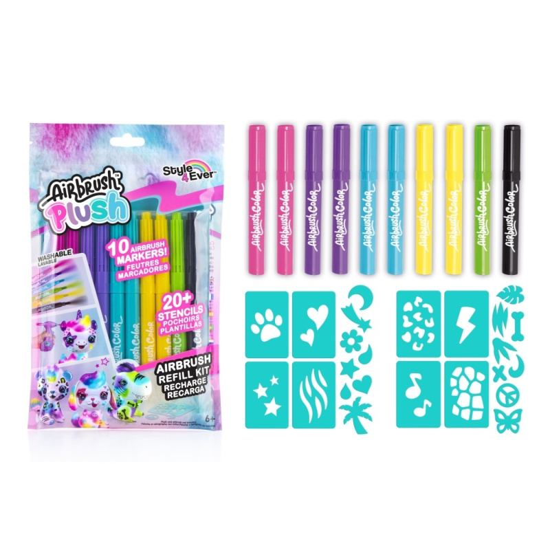 EP Line Airbrush náhradní náplň do rozprašovací pistole set 5 barev + šablony ofg239