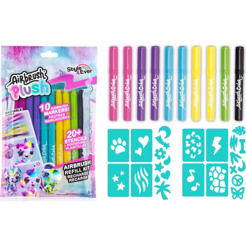 EP Line Airbrush náhradní náplň do rozprašovací pistole set 5 barev + šablony ofg239
