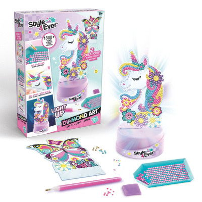 Diamantové malování - lampička jednorožec