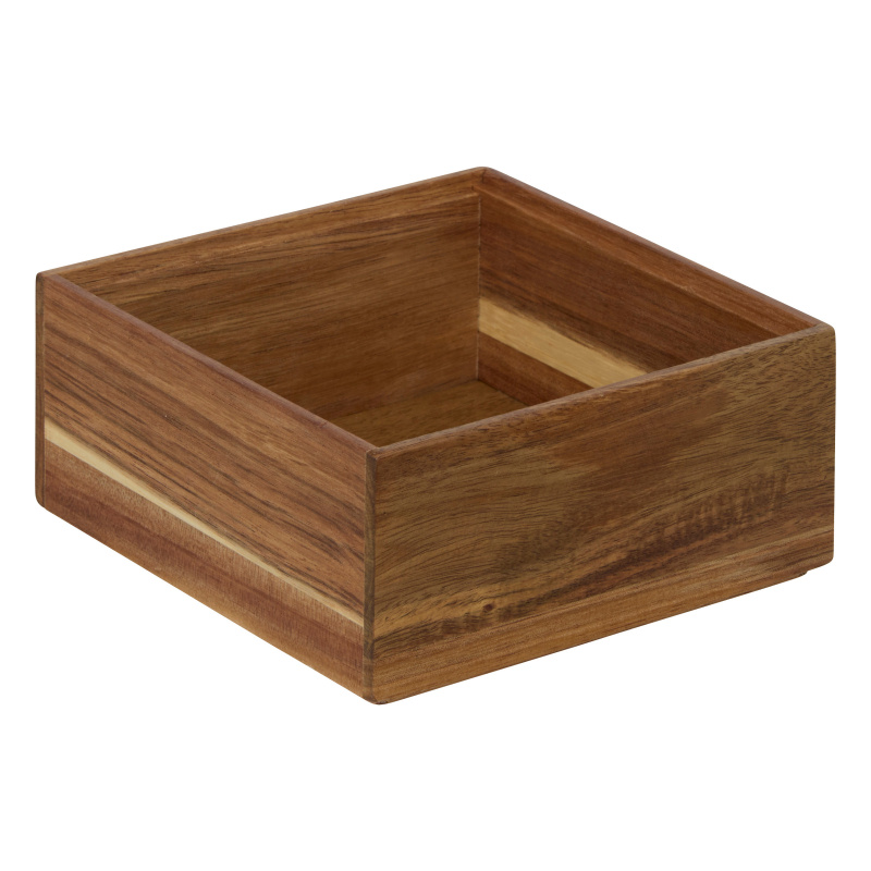 5five Simply Smart Čtvercový dřevěný organizér TIDY SMART, 15 x 15 x 7 cm hnědý