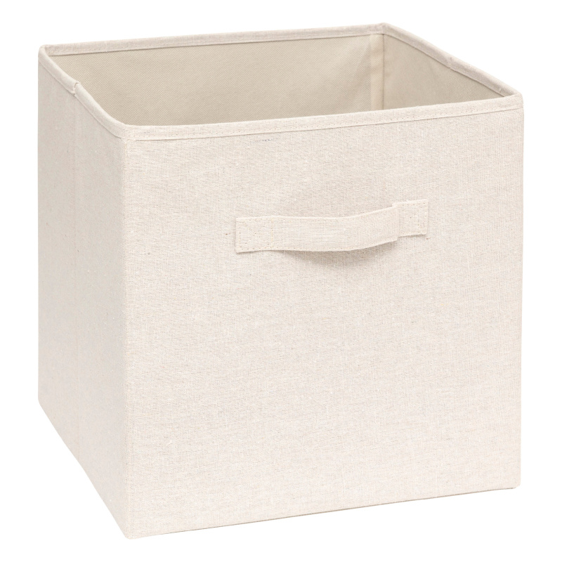 5five Simply Smart Textilní úložný box TIDY s úchytem, 31 x 31 x 31 cm béžová