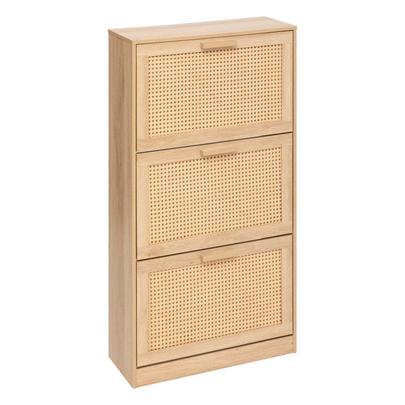 5five Simply Smart Úzká vysoká skříňka na boty CANE, vídeňský výplet, 60 x 24 x 113 cm hnědý