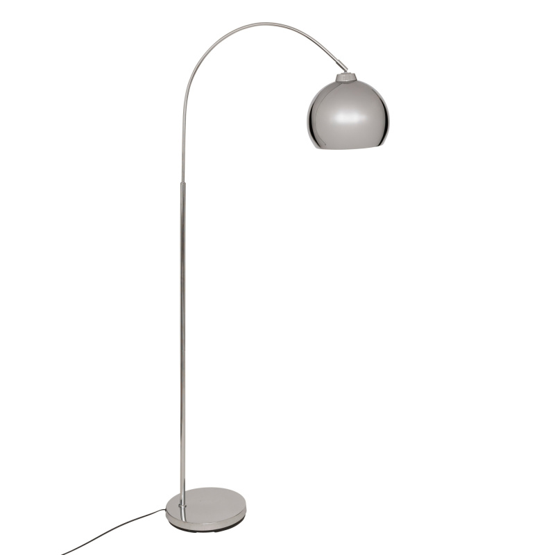 Atmosphera Stojací lampa oblouková FLORIS, kovová, stříbrná, 177 cm stříbrný