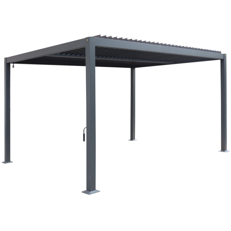 Hespéride Pergola Evonis, hliník/ocel, Gris Graphite, 4 x 3 m