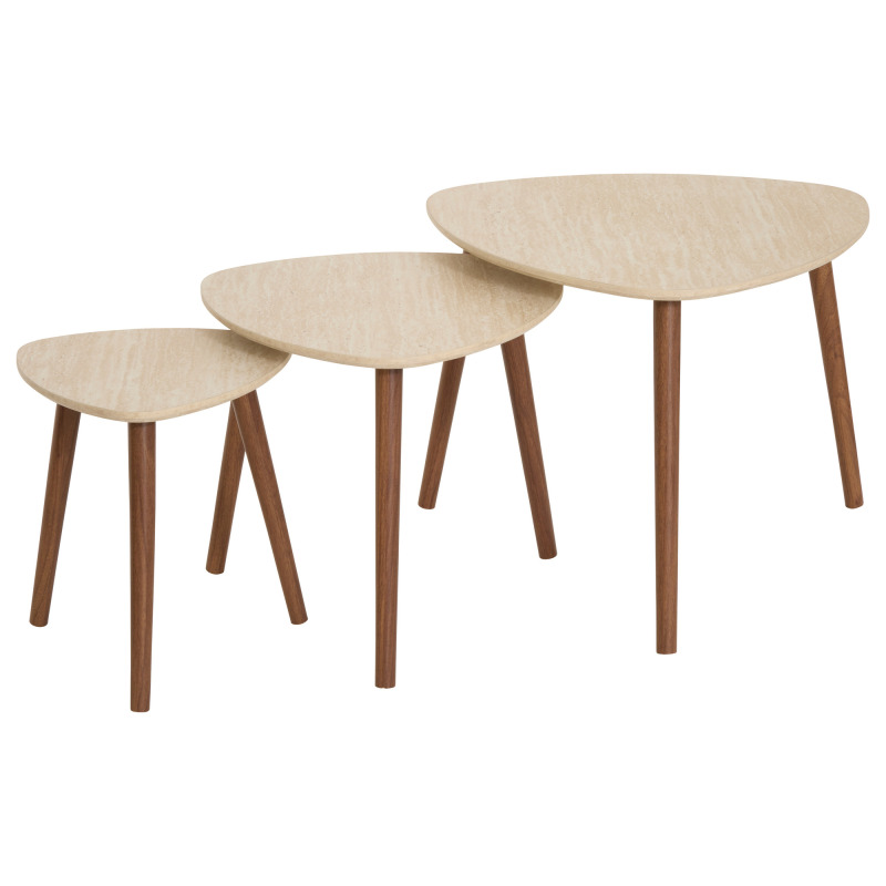 Atmosphera Sada 3 konferenčních stolků MILEO, max. výška 60 cm, MDF béžová