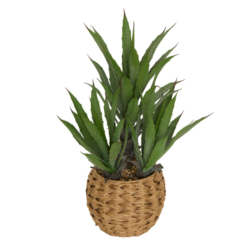 Atmosphera Umělá agáve MODA v pleteném květináči, v. 61 cm zelený