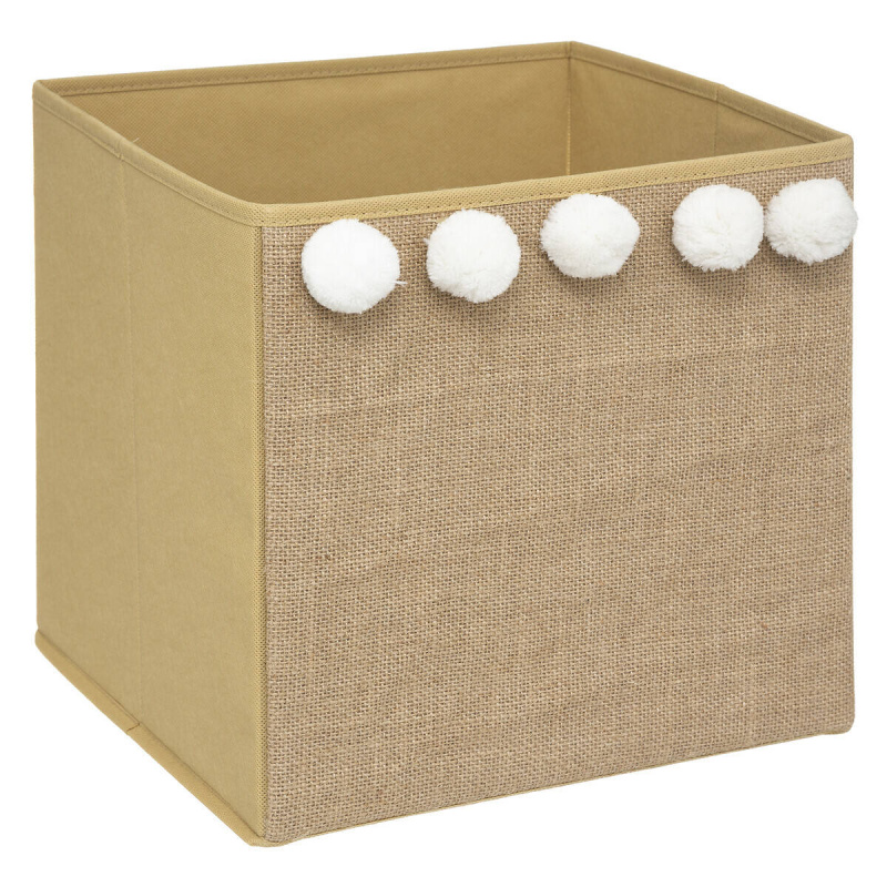 Atmosphera Úložný box POMPOM, 29 x 29 cm hnědá