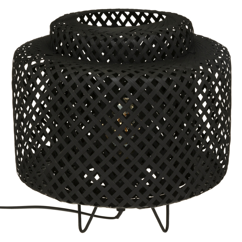 Atmosphera Stolní lampa LIBY, bambusová, Ø 25 cm, černá barva černá