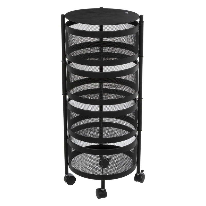 5five Simply Smart Otočný kuchyňský vozík, 4-patrový, černý, kovový černá 66802