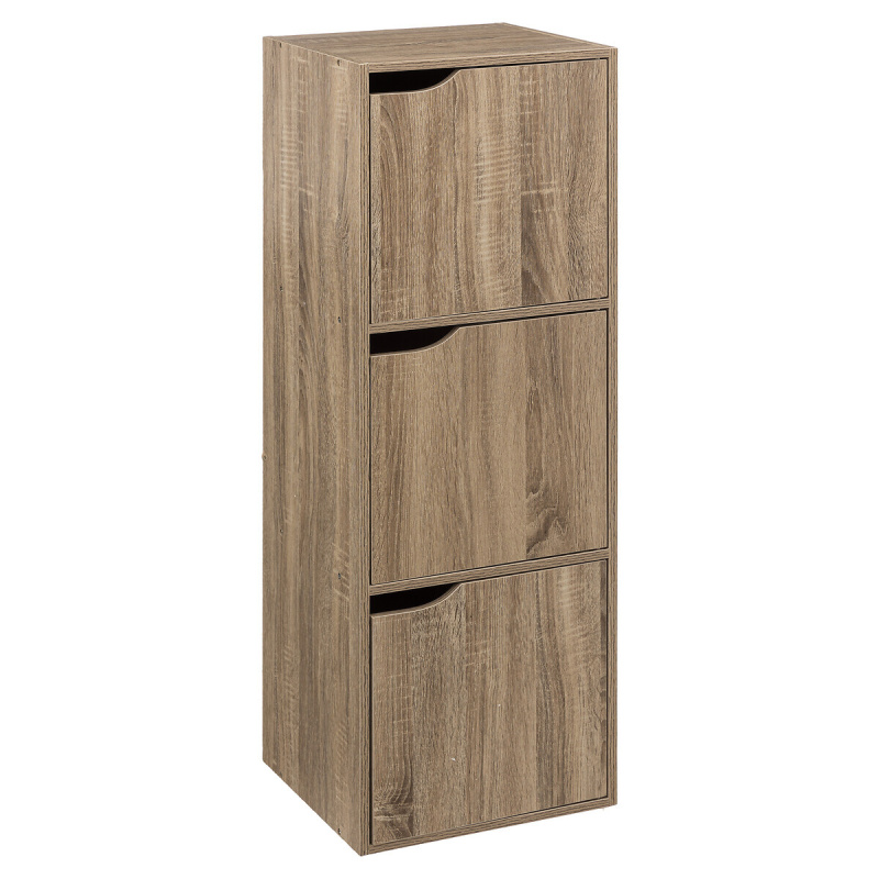 5five Simply Smart Regál 3-komorový s dveřmi MIX N'MODUL, 34 x 32 x 100 cm hnědý 108440