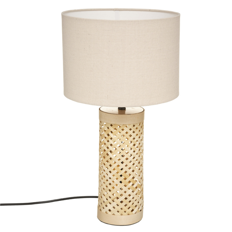 Atmosphera Stolní lampa SALMA s bambusovým stojanem, 47 cm béžová