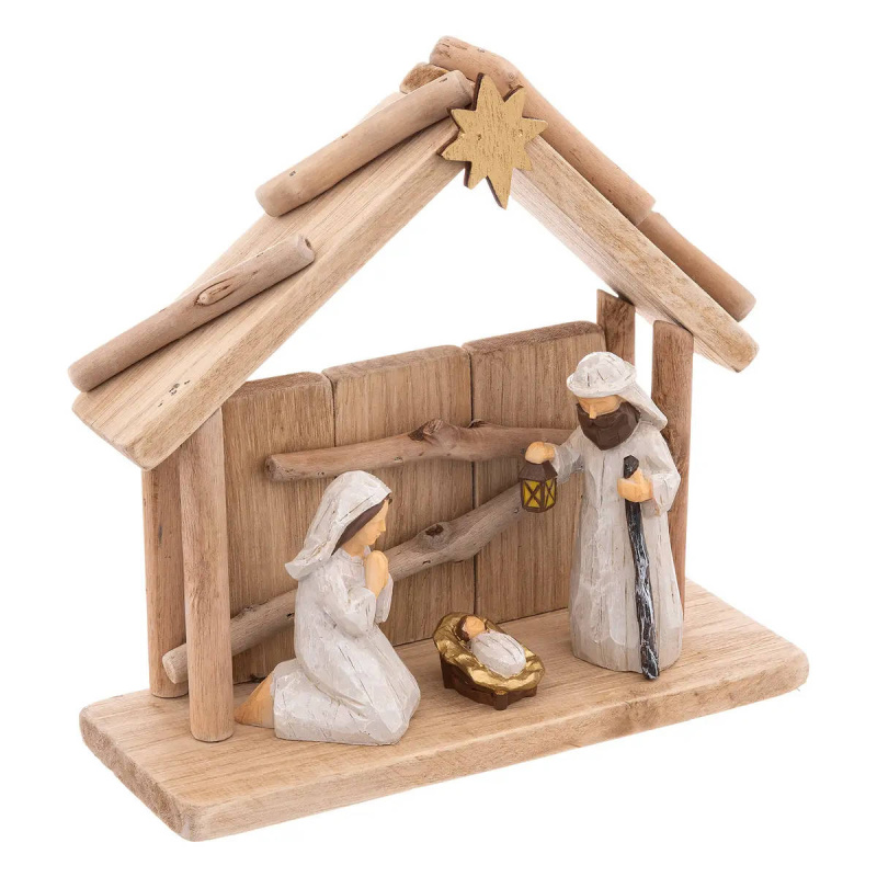 Fééric Lights and Christmas Vánoční scéna z betlému, dřevěná vícebarevná