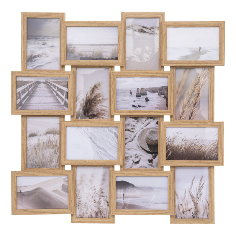 Atmosphera Multirám na 16 fotografií MIA, 55,5 x 55,5 cm hnědý