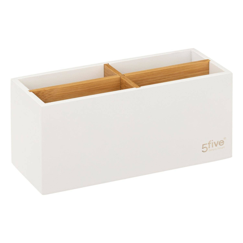 5five Simply Smart Organizér na kosmetiku Natureo, 4 přihrádky bílý