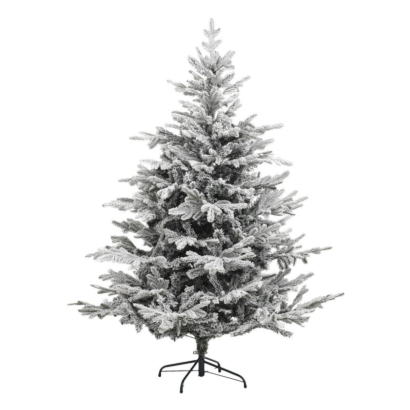 Fééric Lights and Christmas Umělý vánoční stromeček na kovovém stojanu, s umělým sníhem, 150 cm zelená